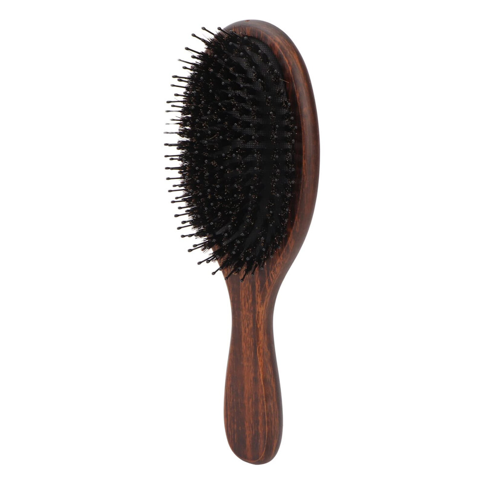 Boar Bristle Hair Brush with Sandalwood Paddle for Gentle Detangling and Smooth Shiny Hair