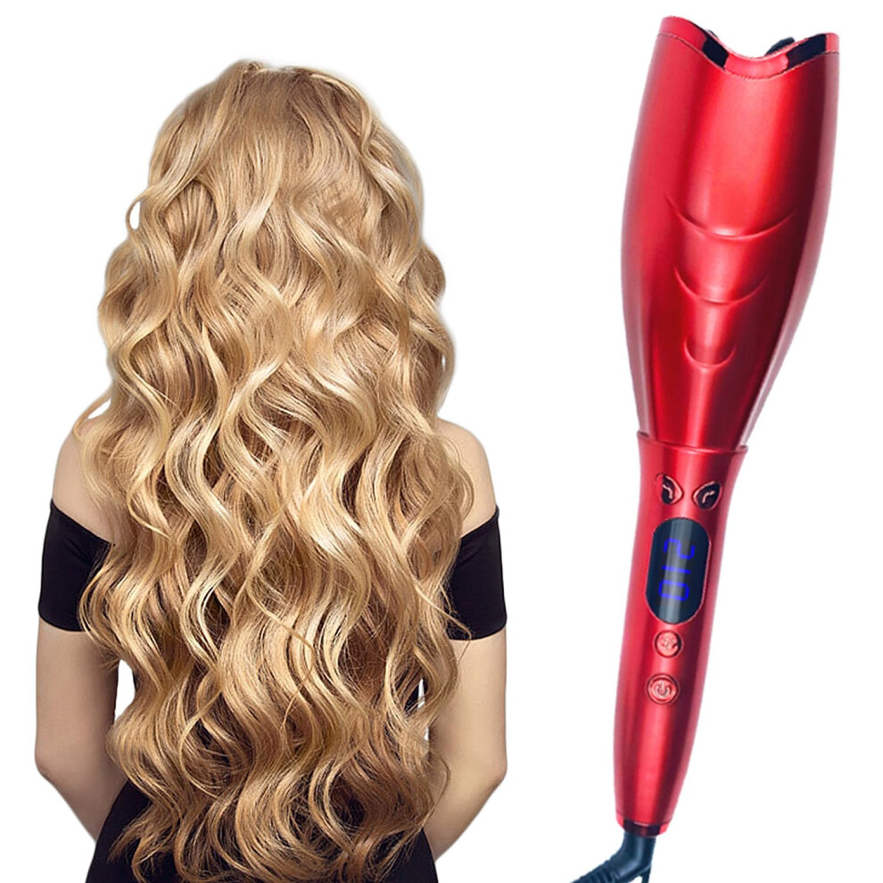 Automatic Hair Curler with Large 1.25' Barrel, 7 Heat and Timer Settings, Dual Voltage Auto Curling Iron for Loose Waves