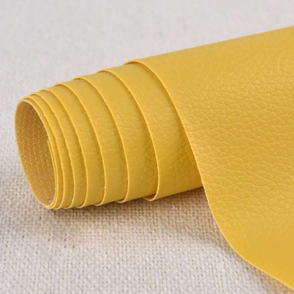 Leather Tape Selfadhesive Patch For Sofa, Couch, Car Seat, Chair, 19.7X53.9 Inch Yellow 9099447344588