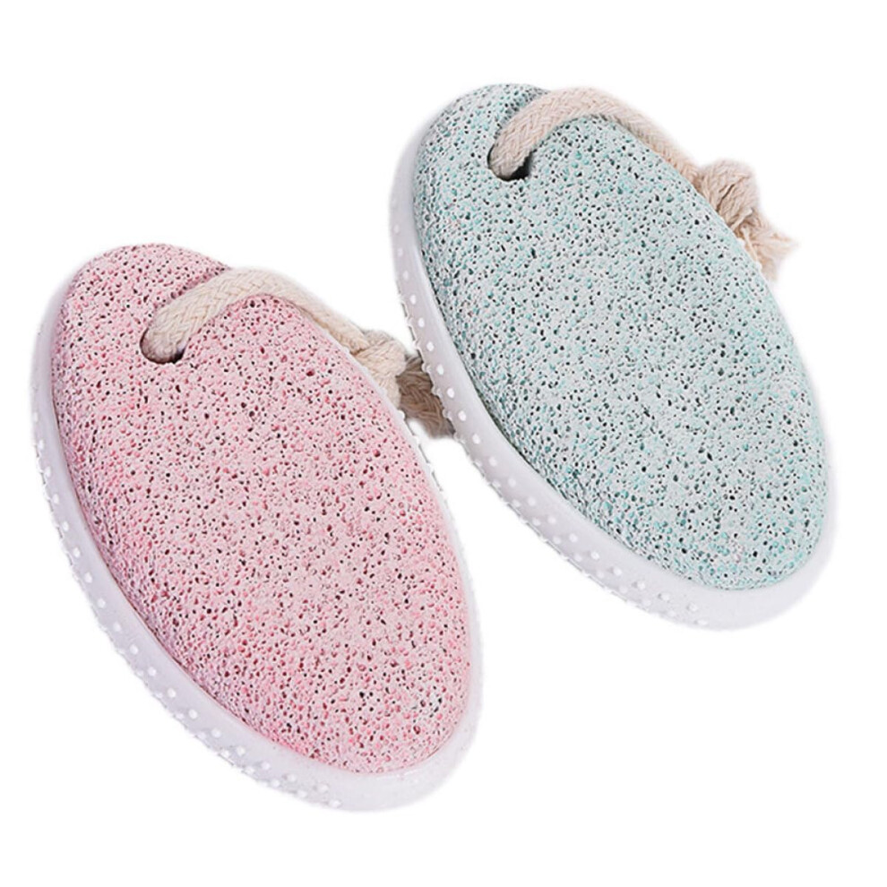 Pink/Green 2 Pack Pumice Stone Foot Scrubber For Dead Skin And Callus Removal, Oval Volcanic Stone For Pedicure And Hand Care In And