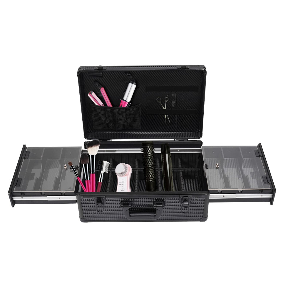 Professional Barber Travel Case with Secure Double Lock and Adjustable Compartments