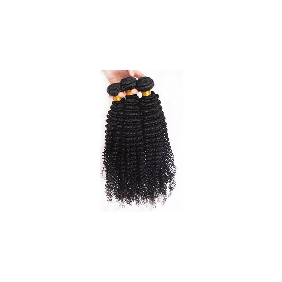Unisex Brazilian Kinky Curly Virgin Hair 3 Bundles With 18In Closure Full Volume Dye Heat Friendly 20 22 24In