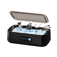 Ultrasonic Cleaner 650ML Large Capacity Adjustable for Jewelry Glasses Watches Home Use Black