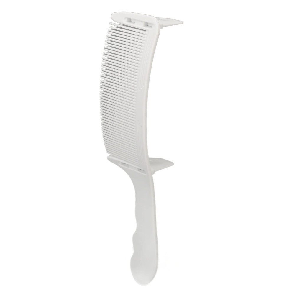 Unisex White Barber Clipper Comb S Shape Flat Hairdressing Comb With Ergonomic Nonslip Grip