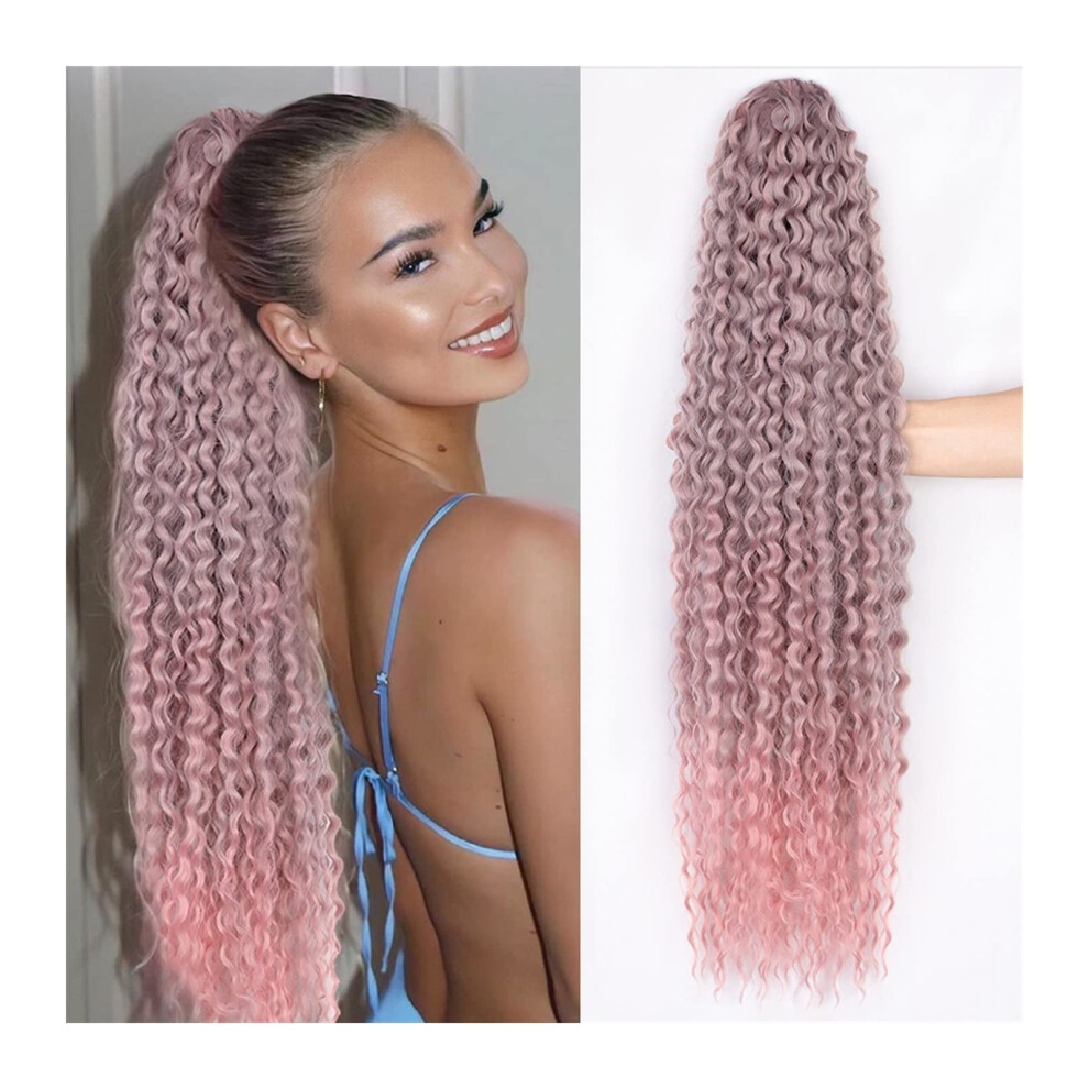 Unisex 24 Inch Kinky Curly Ponytail Extension With Secure Drawstring Fit And Instant Volume Boost For Women