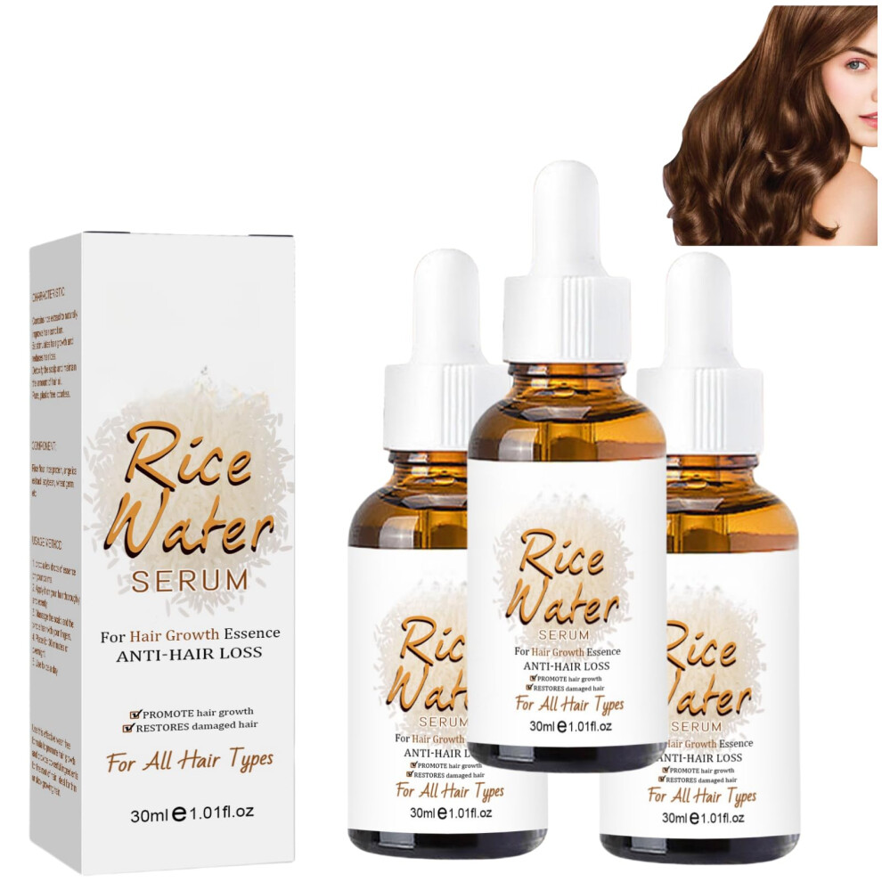 Rice Water Hair Serum 30ml with Deep Nourishment and Frizz Control for Smooth Moisturized Hair
