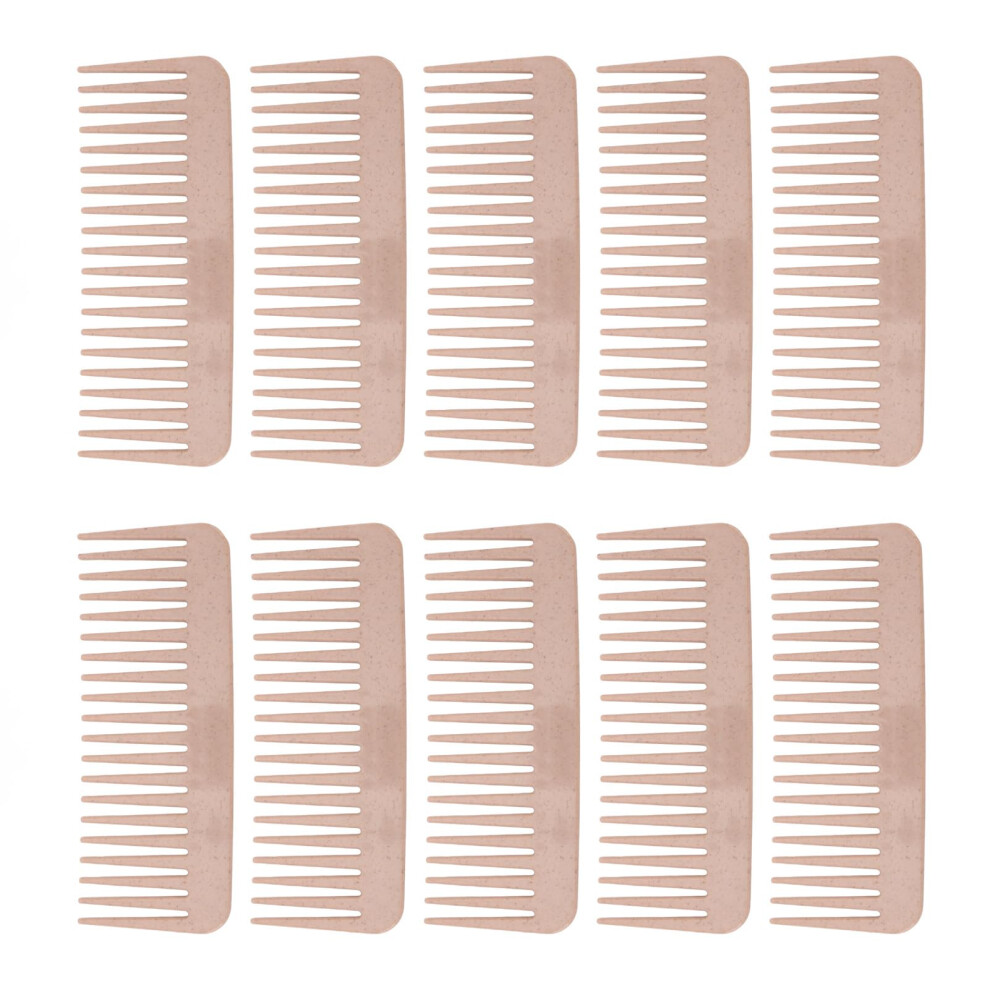 Unisex Wide Tooth Detangling Comb Set For Wet And Dry Hair, Durable Wheat Straw, Gentle Scalp Care
