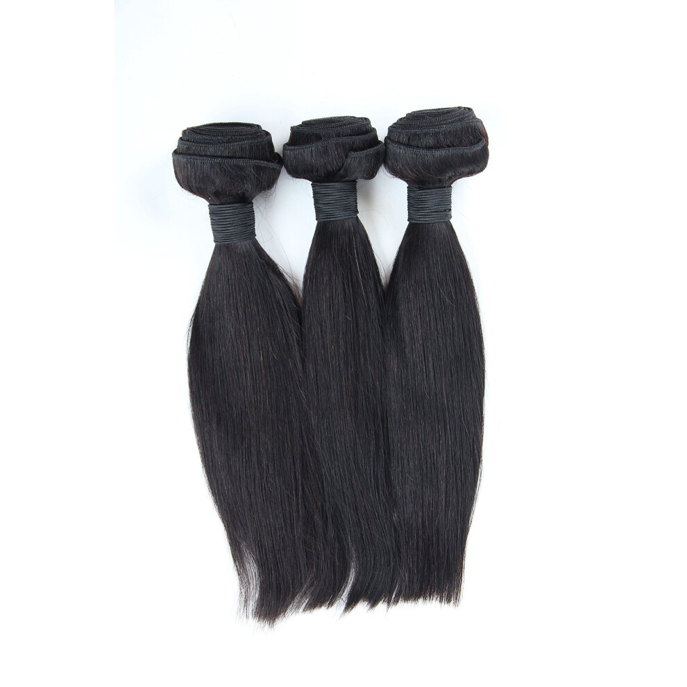Straight Virgin Remy Human Hair Extensions Brazilian Grade 7A 3pcs 121214 Inch 300g