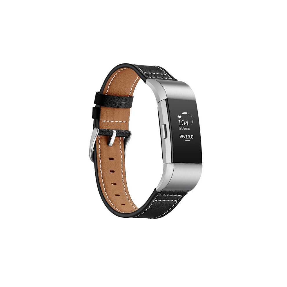 Genuine Leather Strap Compatible With Fitbit Charge 2 Black 9175034122262