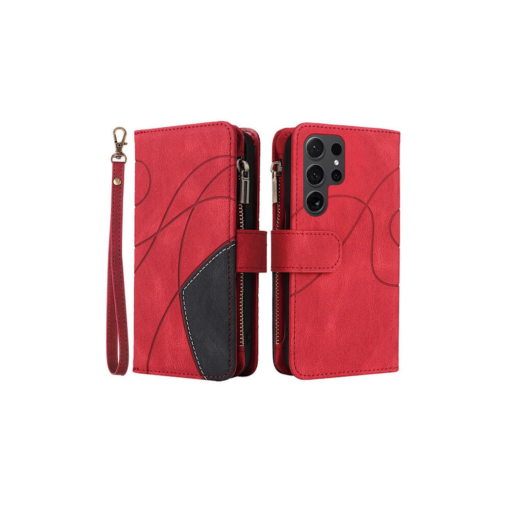 Ks Wallet Case For Compatible With Samsung Galaxy S24 Ultra - Red 9175034122637