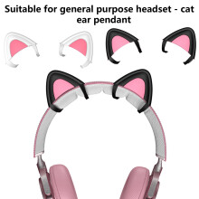 SUSUchens1Pair Kopfhörer Katzenohren Niedliches universelles Bluetooth-kompatibles Headset Silikon-Katzenohren-Dekoration Kopfhörerzubehör