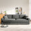 Modern 3 Seat Corduroy Sofa Couches 256cm Grey 2