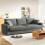 Modern 3 Seat Corduroy Sofa Couches 256cm Grey 1