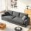 Modern 3 Seat Corduroy Sofa Couches 256cm Grey 3