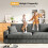 Modern 3 Seat Corduroy Sofa Couches 256cm Grey 4
