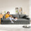 Modern 3 Seat Corduroy Sofa Couches 256cm Grey 7