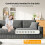 Modern 3 Seat Corduroy Sofa Couches 256cm Grey 8