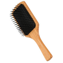 Wooden Paddle Hair Brush with Bamboo Handle for Detangling and Gentle Scalp Massage