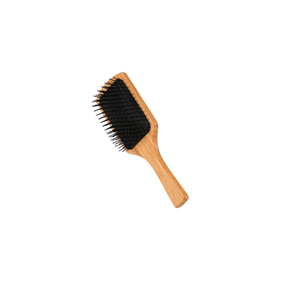 Wooden Paddle Hair Brush with Bamboo Handle for Detangling and Gentle Scalp Massage
