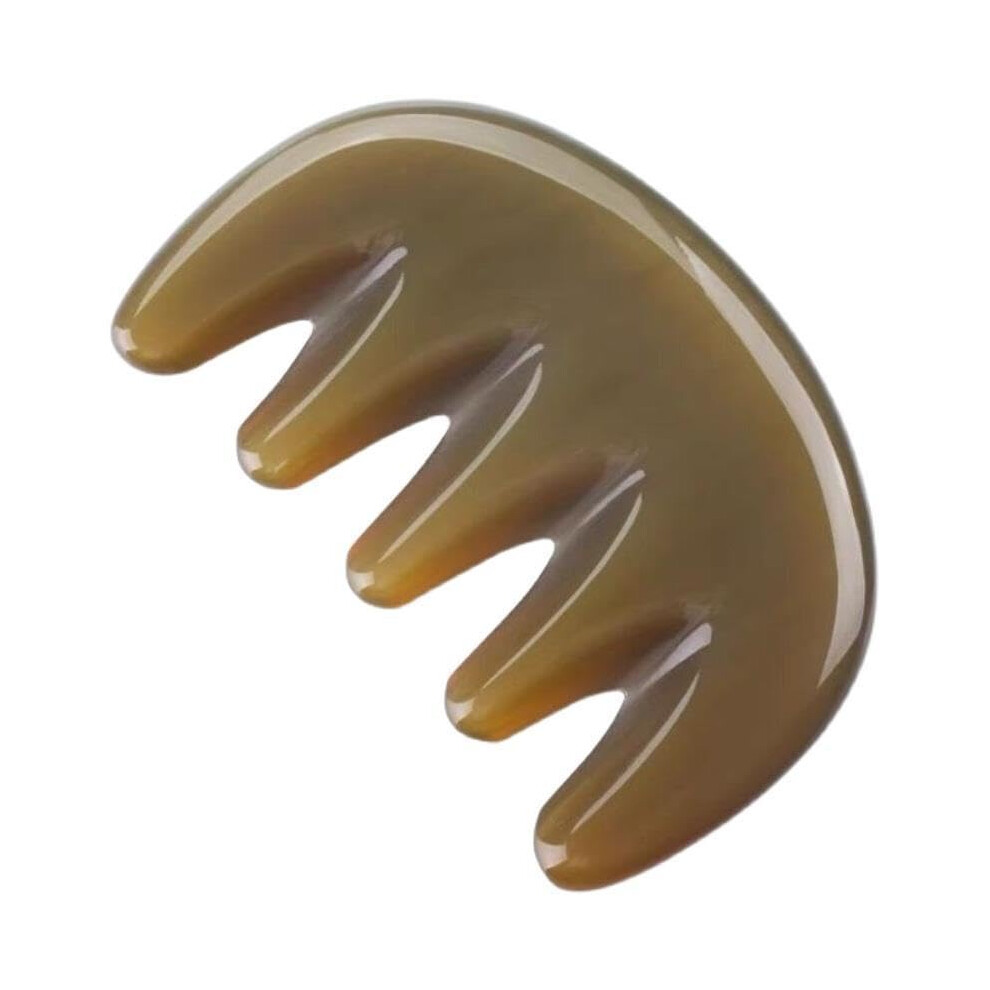 Unisex Buffalo Horn Wide Tooth Comb For Gentle Scalp Massage, Antistatic Yak Horn Hair Brush