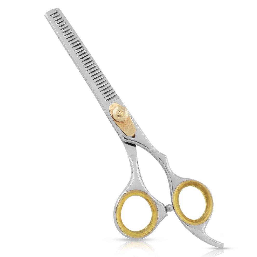 Silver Professional 6.5 Inch Hair Thinning Scissors, Japanese Steel Barber Texturizing Shears