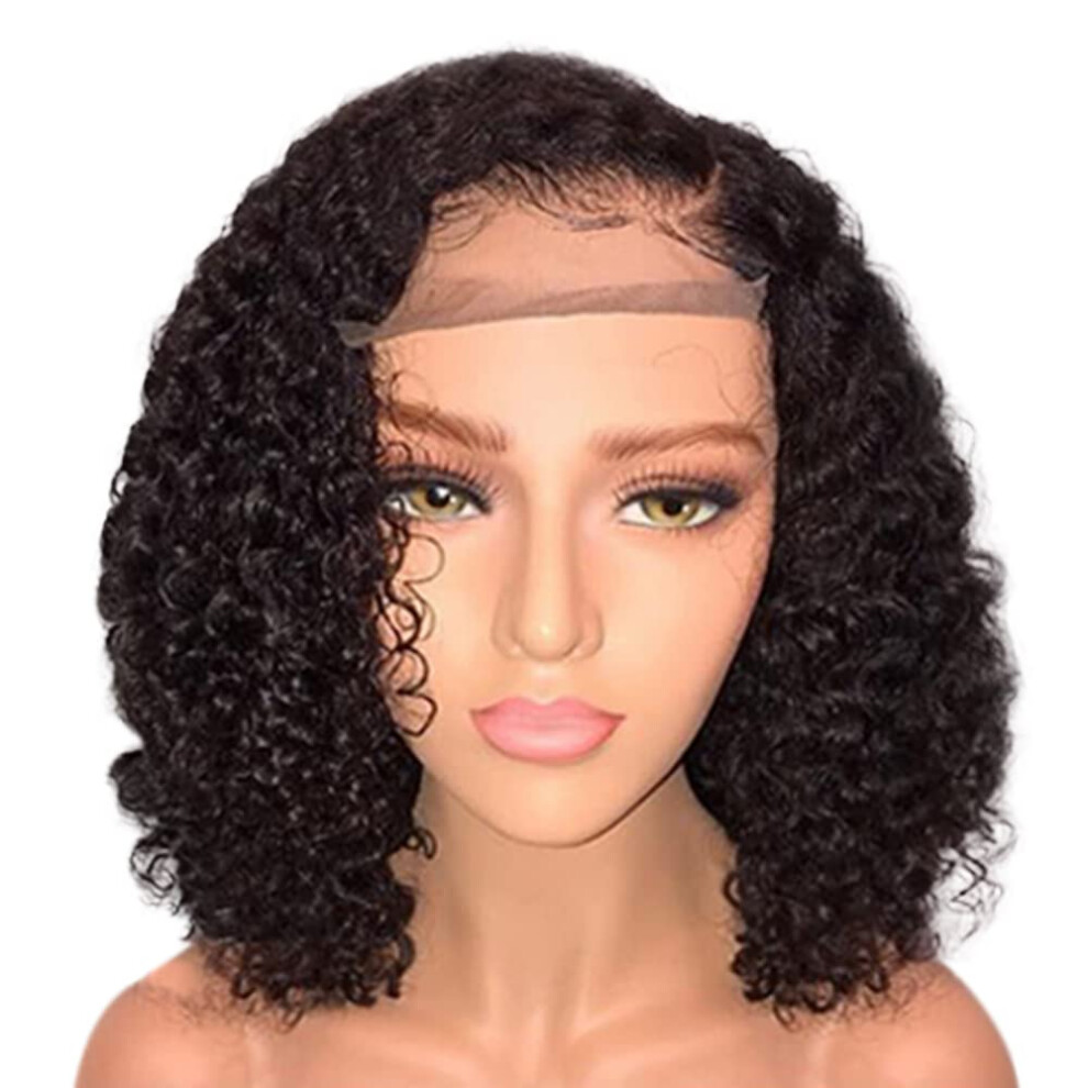 13x6 HD Lace Front Wigs Human Hair Curly Bob Brazilian Remy Wig for Black Women Pre Plucked 10' 150% Density