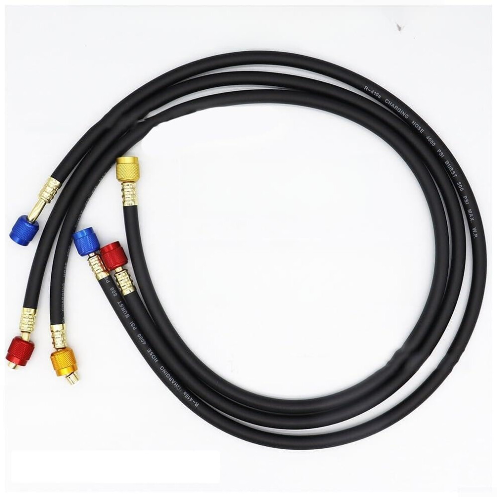 R410a Charging Hose Set 0.8M Rubber, 4000 Psi Burst, 800 Psi Max For Hvac Refrigerant Tools 9099447350404