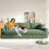 256cm 4 Seater Modern Corduroy Sofa with 2 Throw Pillows for Living Room 7