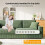 256cm 4 Seater Modern Corduroy Sofa with 2 Throw Pillows for Living Room 4