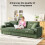 256cm 4 Seater Modern Corduroy Sofa with 2 Throw Pillows for Living Room 5