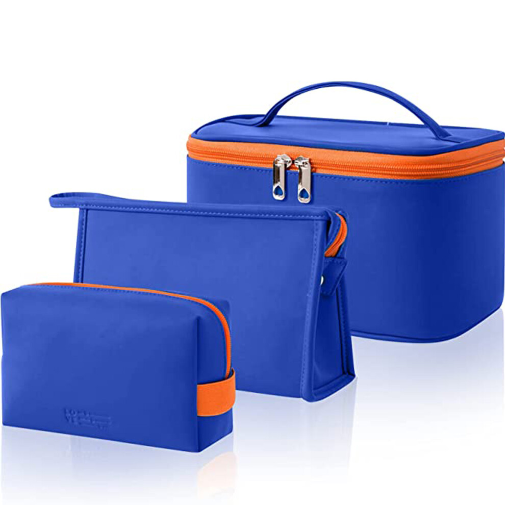 3Pcs/set Portable Storage Cosmetic Organizer Bag Women Makeup Bag Travel Toiletries Organizer Bag,Navy blue