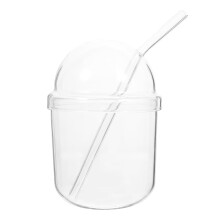 1 set glazen waterfles, transparante waterbeker, transparante fles met deksel, glazen beker met rietje, glazen drinkbeker