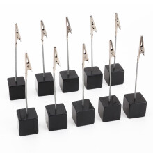 Porta carte quadrato, porta memo, clip per carte, porta foto, porta appunti da ufficio - 10 pezzi (nero)