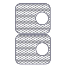 Silikon diskbänksmatta, 2-pack diskbänkskydd för diskbänk med bakre avlopp, vikbar matta som inte motstår kylfläns