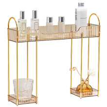 Étagère de rangement pour salle de bain SUSUchens, double niveau, amovible, structure stable, organisateur de lavabo, étagère pour maquillage et