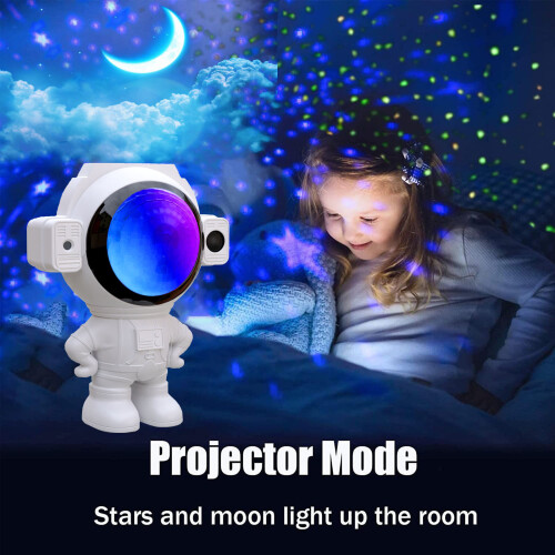 DERCLIVE Star Projector Space Galaxy Night Light Projector, with Remote Timer and Bluetooth Music, Adjustable Projection Angle, LED Light Bulb, White 1