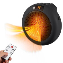Aquecedor portátil de 500 W para ambientes pequenos, com termostato e temporizador ajustáveis, silencioso e com proteção contra superaquecimento,