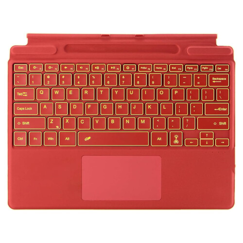 Backlit Slim Wireless Keypad Bluetooth-Compatible, 7 Color Lights, Ultra Thin Rechargeable Keyboard with Touchpad for compatible with Microsoft