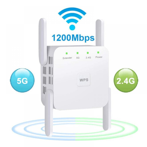 Επέκταση WiFi1200Mbps Booster, Εσωτερικός/Εξωτερικός Επαναλήπτης για Σύνδεση WiFi Μεγάλης