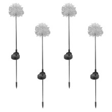 4 pezzi Lampada solare da esterno a spina per giardino/prato a forma di dente di leone, lampada ornamentale per esterni, inserto LED per cortile