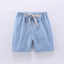 Shldybc Shorts För Småbarn Pojkar Sommar Bomull Casual Söta Enfärgade Linnebyxor Sport (6-7 år, Blå)