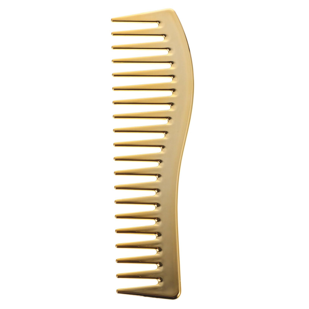 Golden Wide Tooth Comb for Men Curly Hair Styling with Rounded AntiFrizz Teeth