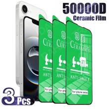 3-pack skärmskydd kompatibelt med iPhone 16 15 14 13 12 11Pro Max, keramisk film kompatibelt med iPhone 16 15 14Plus 13 12Mini, ej