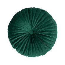 Round Throw Pillow for Couch,Decorative 3D Pumpkin Round Velvet Cushion for Sofa Bed Chair Floor 15"X15",Emerald