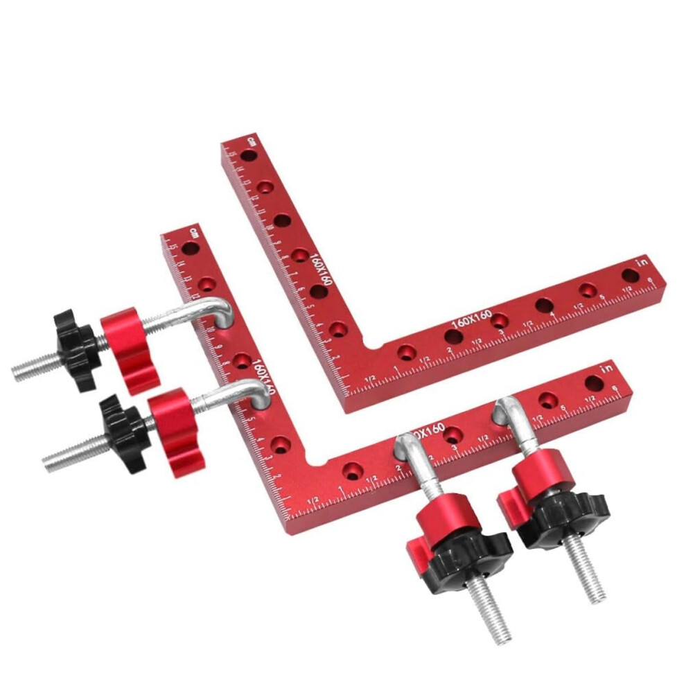 2 Pack 90 Degree Lshaped Carpenter Square Ruler Woodworking Positioning Clamp Set 160Mm 9044945221763
