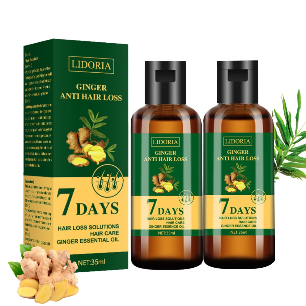 Ginger Hair Oil 35ml Hair Growth Serum for Thicker Hair, Anti Hair Loss, Shine Boost (2pcs)