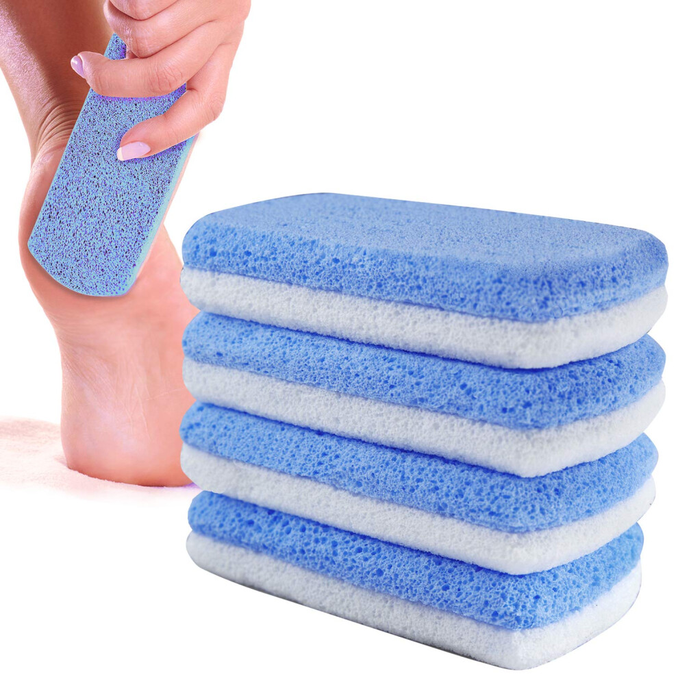Pumice Stone for Feet 4 Pack Foot Callus Remover Dual Coarseness Glass Exfoliation Heel Care