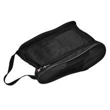 Golf Shoe Bag with Double Zipper, Portable Shoe Storage for Sports and Travel (Black)