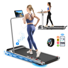 BLACK LORD Treadmill Walking Pad Incline Foldable handrail Silver