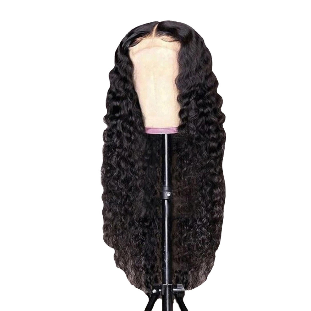 Brazilian Curly Lace Front Wig 150 Density Water Wave Human Hair Glueless Pre Plucked